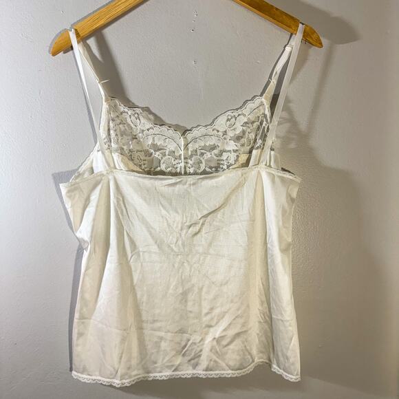 Vassarette Vintage Ivory Lace Trim Camisole Slip Top - Picture 3 of 4